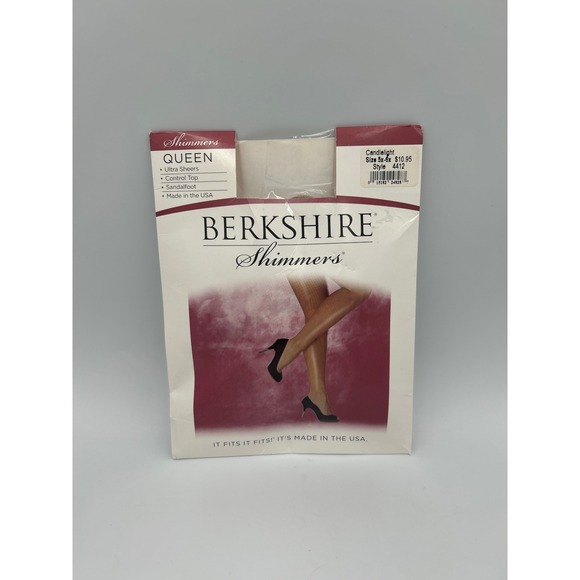 Berkshire Accessories - Berkshire Shimmers Queen Pantyhose Candlelight 4412 Control Top Sandalfoot 5x-6x